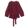 TRAFSHE Spring Women Shoulder Pad Belt Knit Blazer Women Retro V-neck Long Sleeve Versatile Female Coat Women Clothes 9598/128