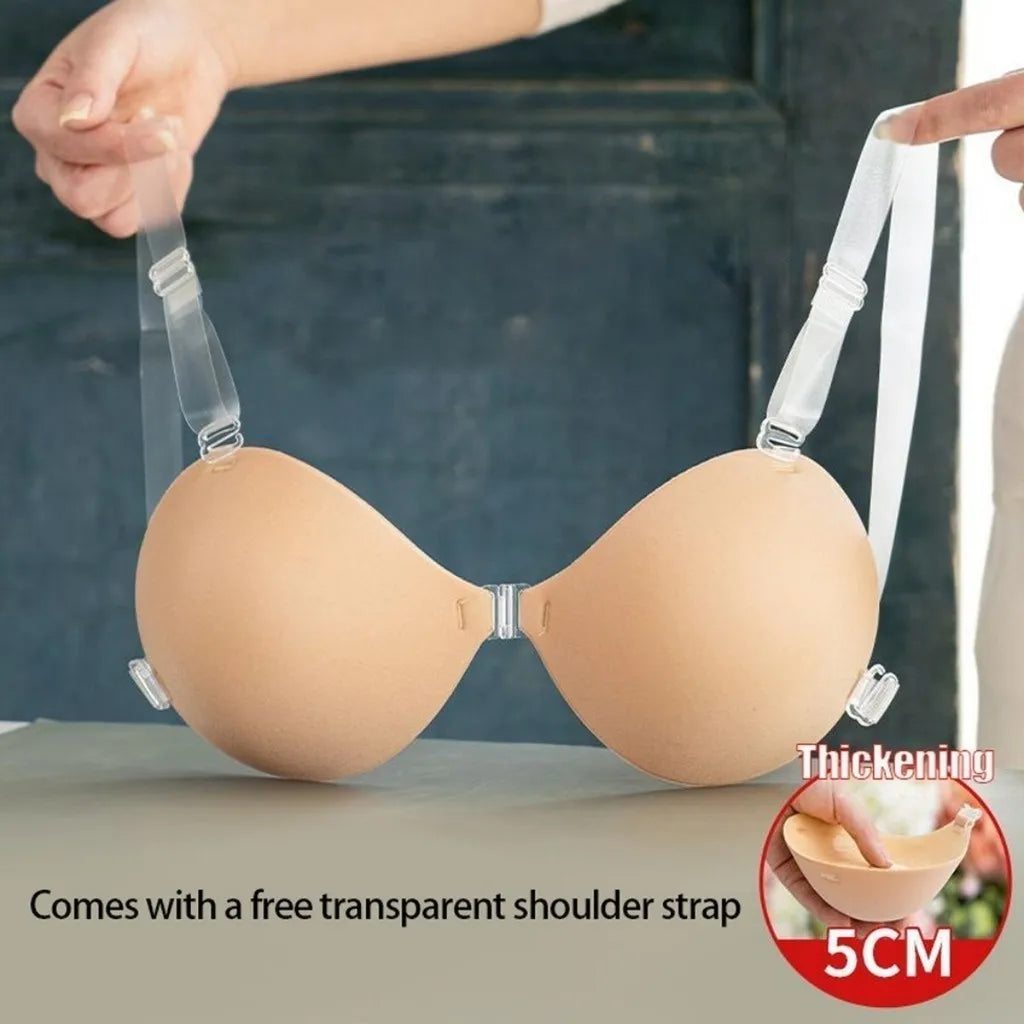 5cm Thick Bra Padding Silicone Invisible Bras Seamless Push Up Breast Stickers Pad Women's Nipple Cover Underwear