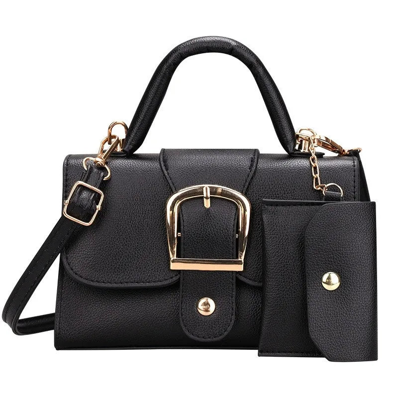 Flip Top Buckle Design Handbag Shoulder Bag with Adjustable Strap, Stylish Crossbody Purse for Women Tote Bag with Mini Pouch