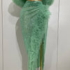 2025 Women White Sequins Top Short Skirt Two Pieces Set Sexy Celebrate Evening Prom Birthday Dress Nightclub Stage Outfit