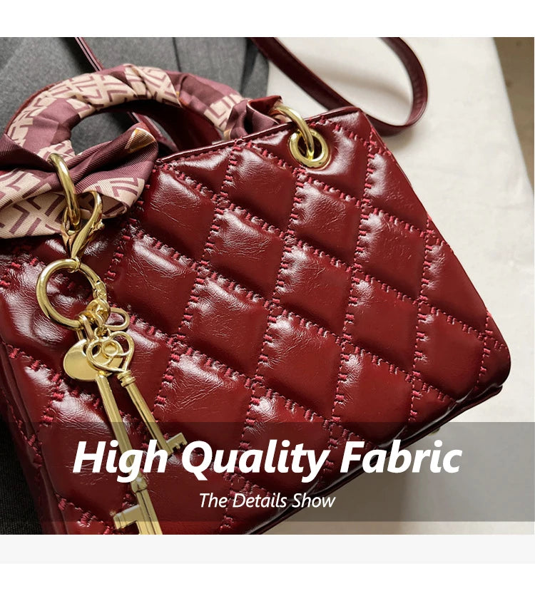 Small And Niche High-End Lurxury Handbag For Women 2024 Fashionable New Diamond Grid Handbag, Single Shoulder Crossbody Bag