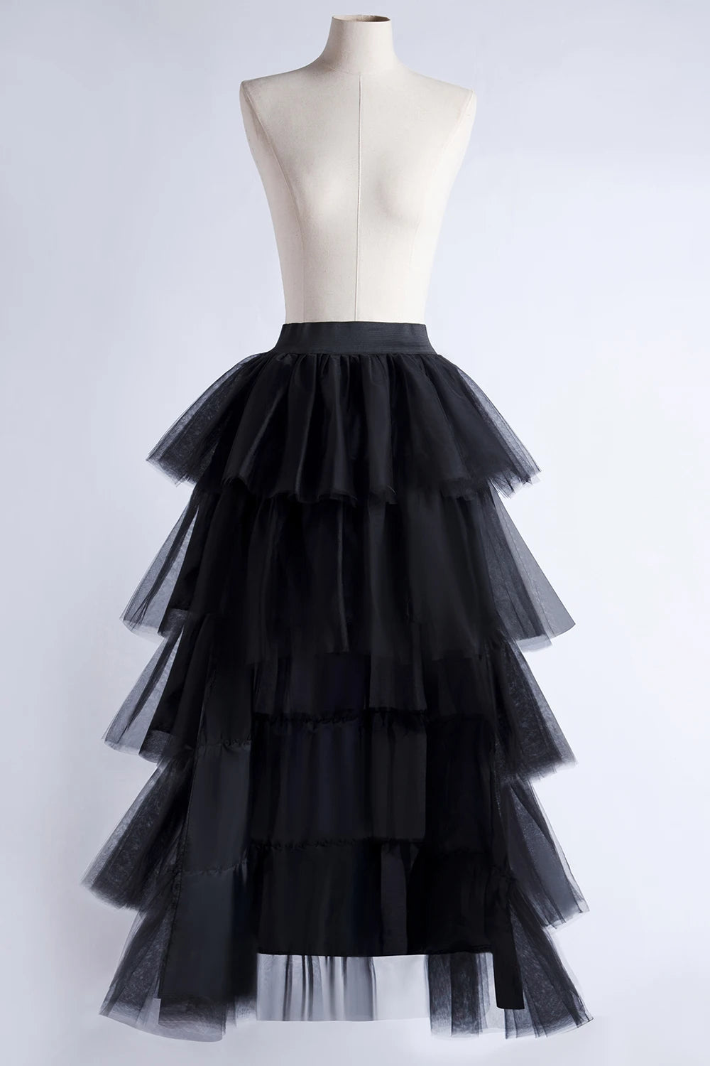 Women Tiered Short Skirts Fluffy Tulle Multi-layer High-Low Petticoat A Line Elastic Waist Underskirt Carnival Party Tutu Skirts