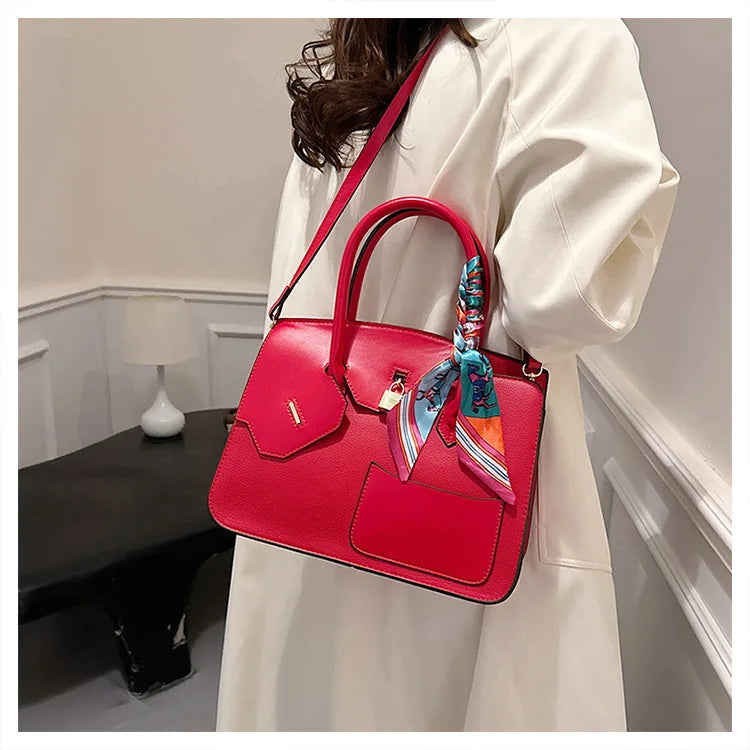 New Birkin Bag Handbag Lychee Grain Large Capacity Advanced Sense Kelly Bag Single Shoulder Crossbody Bag for Women