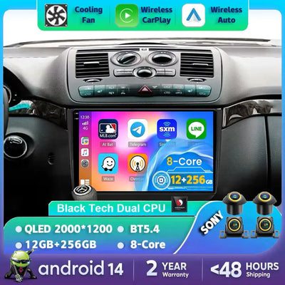 Android 14 For Benz Vito 2 Viano 2 W639 2003- 2015 2K QLED Android Car Radio Multimedia Video Player BT Stereo CarPlay Head Unit