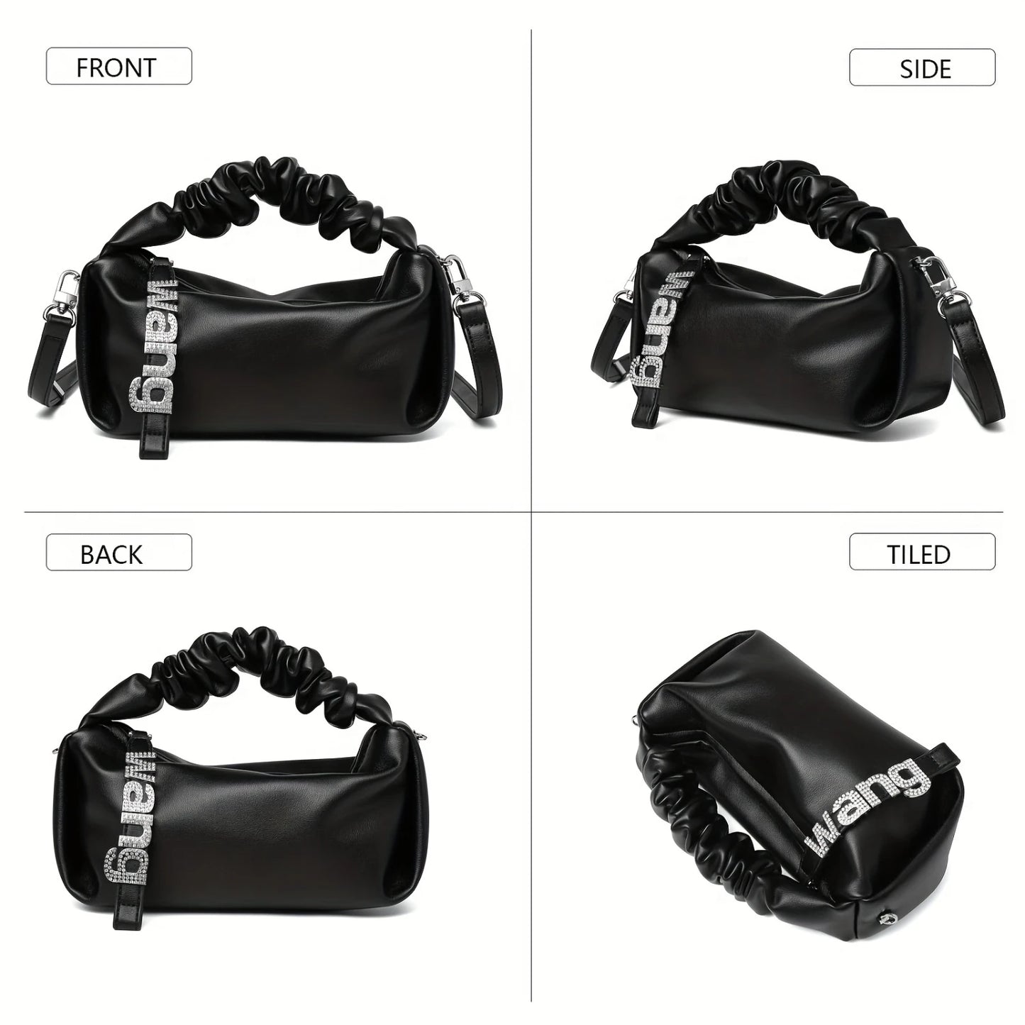 Small Designer Cloud Pouch Bag for Women, Soft Crossbody Purse