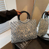 MOODS Handmade Woven Design Round Handle Handbags For Women Eco-friendly Craft Paper Hollow-out Luxury Designer Top-handle Bags