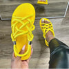 Large size women sandals 2022 summer flat women's shoes hemp rope set foot beach sandals outdoor all-match casual slippers