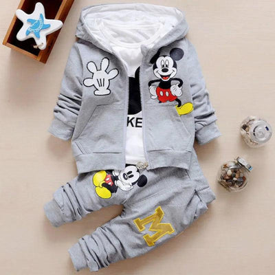 Baby Girls Boys Mickey Minnie Clothing Sets Spring Autumn Kids Outfits Hoodie+T-shirt+Pants Tracksuit Children Sport Suit - MAGUSTA BEAUTY