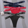 3PCS/Set Cross Strap G-String Cotton Panties Women Sexy High Waist Women's Panties FINETOO Letter Waisted Panty Lingerie M-XL
