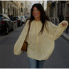 Solid Ruffles Full Sleeve Chiffon Shirt Women Casual Loose V Neck Long Sleeves Street Blouses 2025 Spring Summer Holiday Tops