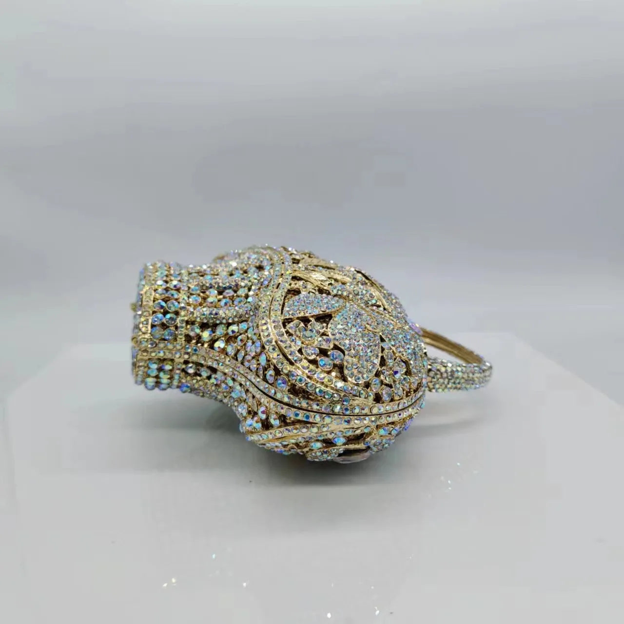 Flower Basket Diamond Dinner Bag Metal Hollow Hand-Held Rhinestone Women's Bag Banquet Clutch Purse Crystal Vintage Handbags