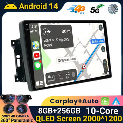 Android 14 Auto Car Radio For Jeep Compass Grand Cherokee Wrangler Chrysler Sebring Town Country Dodge Charger Multimedia Player