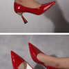 Shoes Woman 2024 Trend New Summer Red Heels Elegant Woman Black Heeled Pointed Toe Pumps Dress Leather White Ladies Shoe
