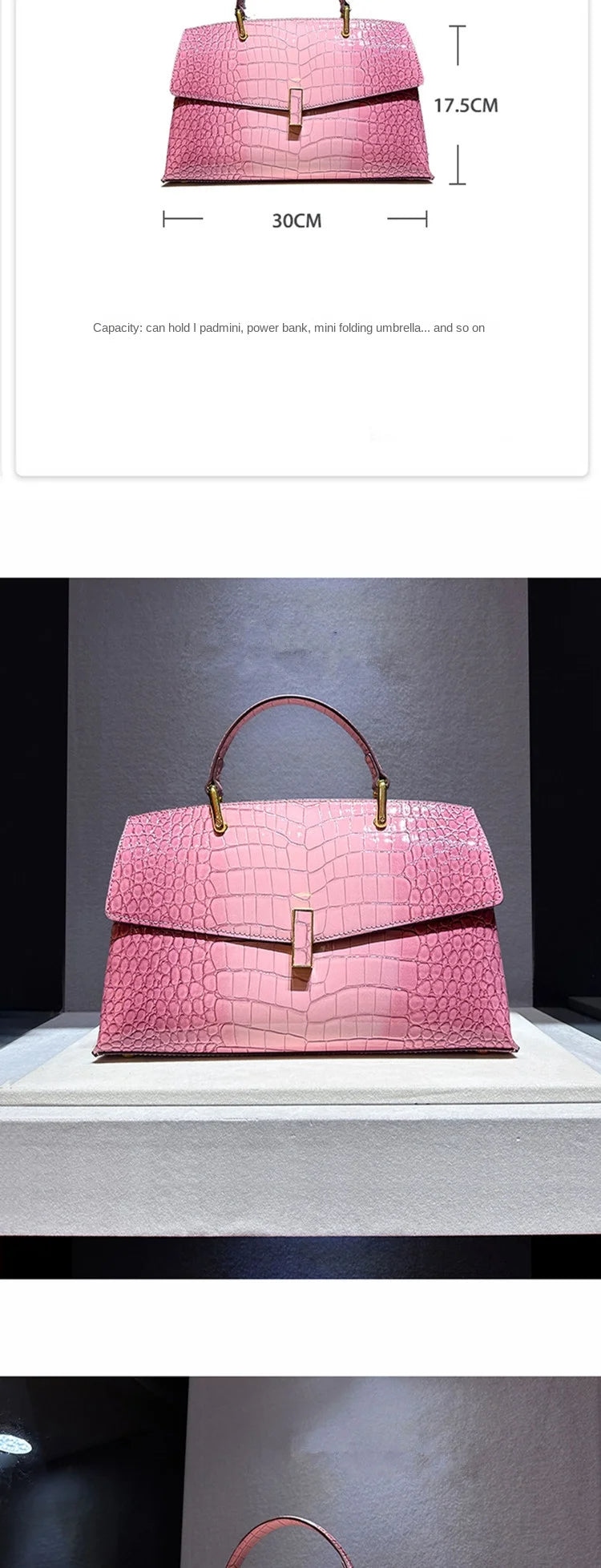 Crocodile Pattern Leather Women's Handbags Luxury Fashion Lady Shell Shoulder Crossbody Bag Top Handle Messenger Bags