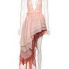 Weird Puss Tierred Tassel Dress Women Backless Sleeveless Halter Gradient Color Lace Pleated Sexy Beach Vacation Party Bodycon