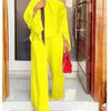 Women's Wide Leg Pants Two Piece Set Fashion Off Shoulder Shirt And Pants Sets Autumn Winter Casual Loose Solid Suit