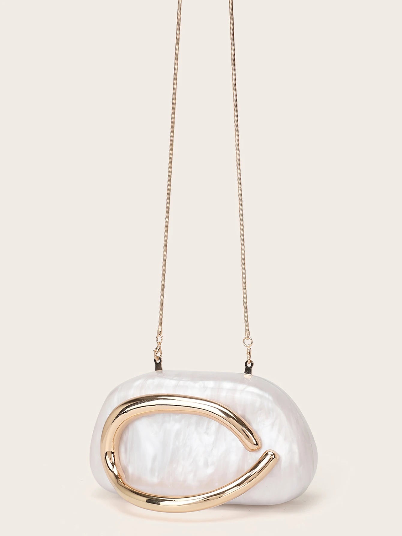 Women Acrylic Clutch Box Handbag Metal Handle Evening Bag Trendy Ladies Shoulder Crossbody Purse for Wedding Prom Cocktail Party