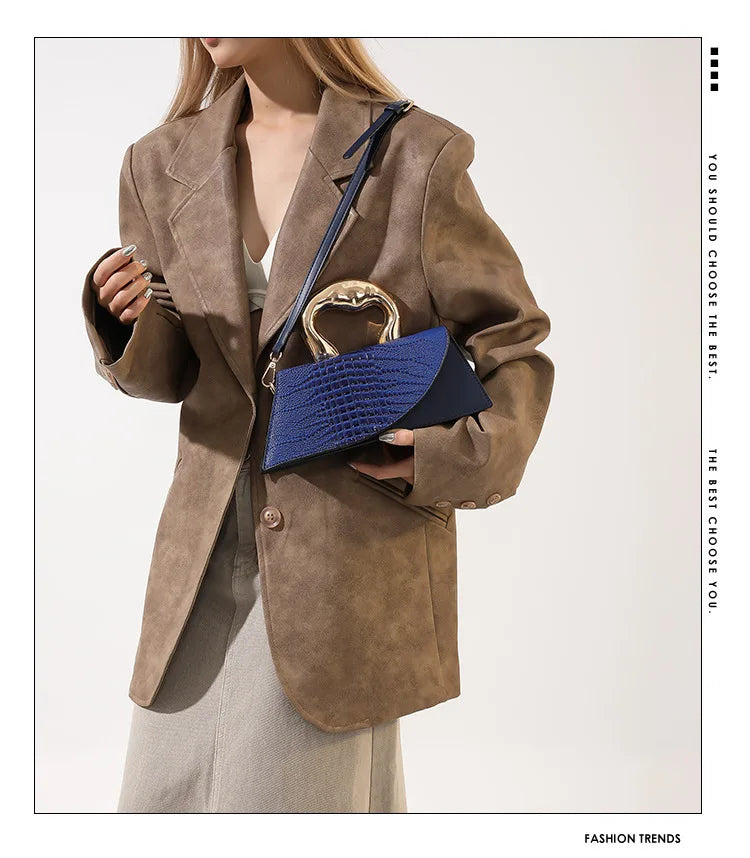Solid Alligator PU Shoulder and Crossbody Bags Personality Designer Style High Quality Hand Bags for Women 2024 Fashion Hot Sale