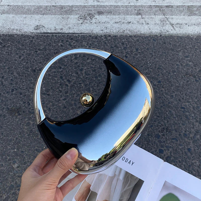 Luxury Brand Evening Clutch Acrylic Shell Bag Ladies Handbag Fashion Shoulder Bag Half-moon Design Wedding Purse Party Handbag