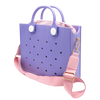 EVA Large Leather Shoulder Bag Handbag Tote Bag Storage for Women Casual Waterproof Beach Bag Hole Fit Charm Fashion Storage Bag