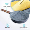 Cast Aluminum Pots and Pans Set Non Stick - 12Pcs Induction Kitchen Cookware Set, Granite Coating Cooking Pans Set