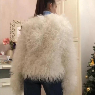 2023 Women Faux Fur Coat Autumn Winter High Quality Fluffy Short Coat Faux Fur Jacket - MAGUSTA BEAUTY