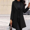 Autumn Winter Women Coats Fashion Lapel Collar Korean Style Slim Jackets Mid-Length Solid Color Button Office Lady Clothes - MAGUSTA BEAUTY