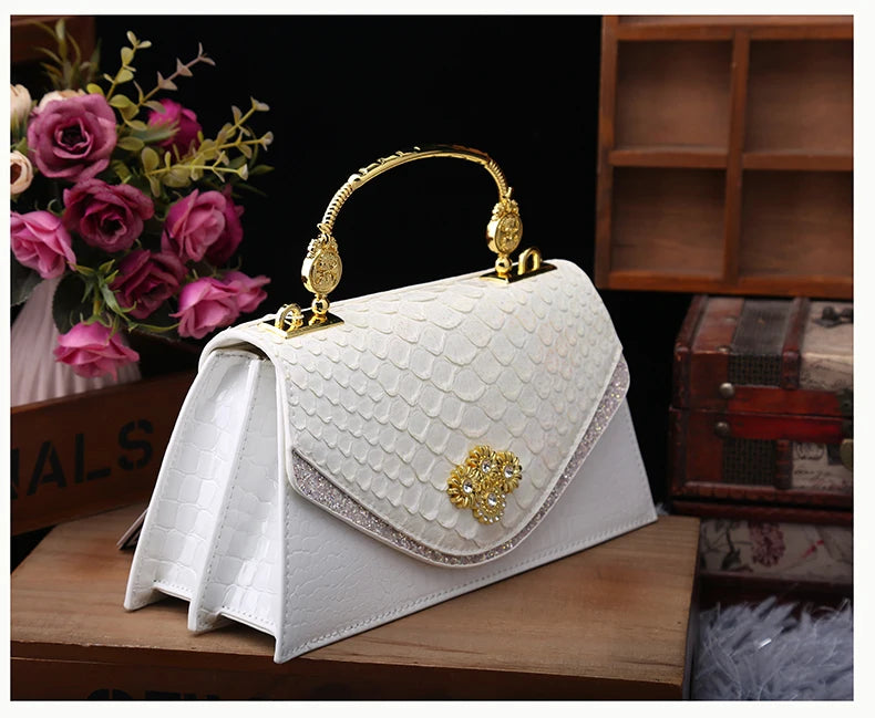 Leather Women's Bag 2025 New Fashion Snake-print Cowhide Small Handbags Shoulder Crossbody Bags Lady Party Messenger Shell Bags