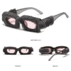 NEW Trendy Rectangle Sunglasses Women Punk Plush Sun Glasses Ladies UV400 Shades Fashion Funny Decor Eyewear
