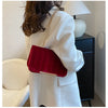 Neon Red Flap Chain Square Bag Velor Leather Fashionable Dating Gift Shoulder & Crossbody Bag With Chain Strap For Women