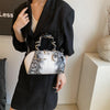 MOODS Designer Luxury Bags For Women Crocodile Pattern Top-handle Shell Bag With Snake Hardware Wild Shoulder Crossbody Handbags