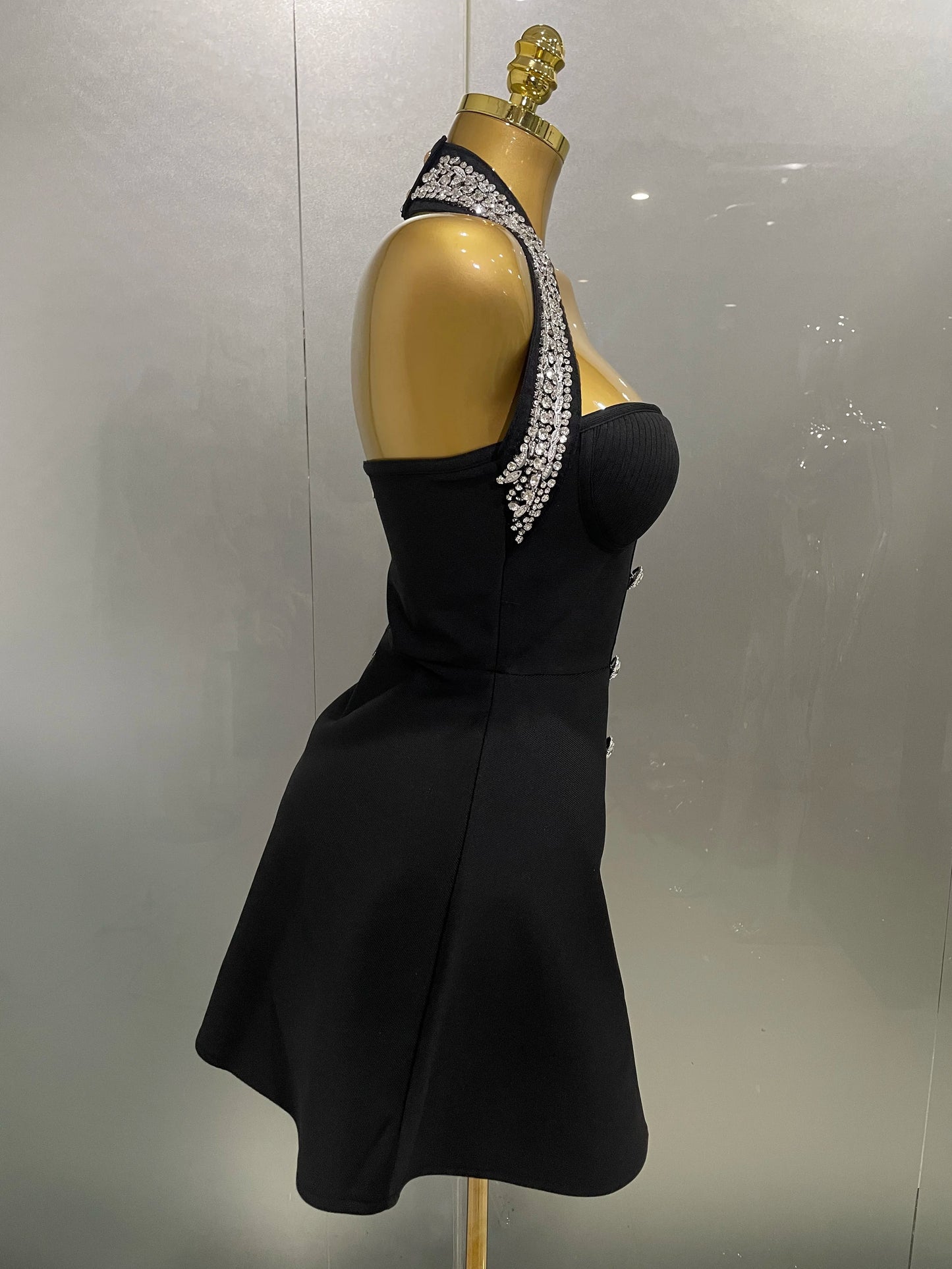 2025 Women Black Sexy Off the Shoulder Shinning Crystal Bodycon Bandage Long Dress Gloves Elegance Celebrate Evening Party Dress