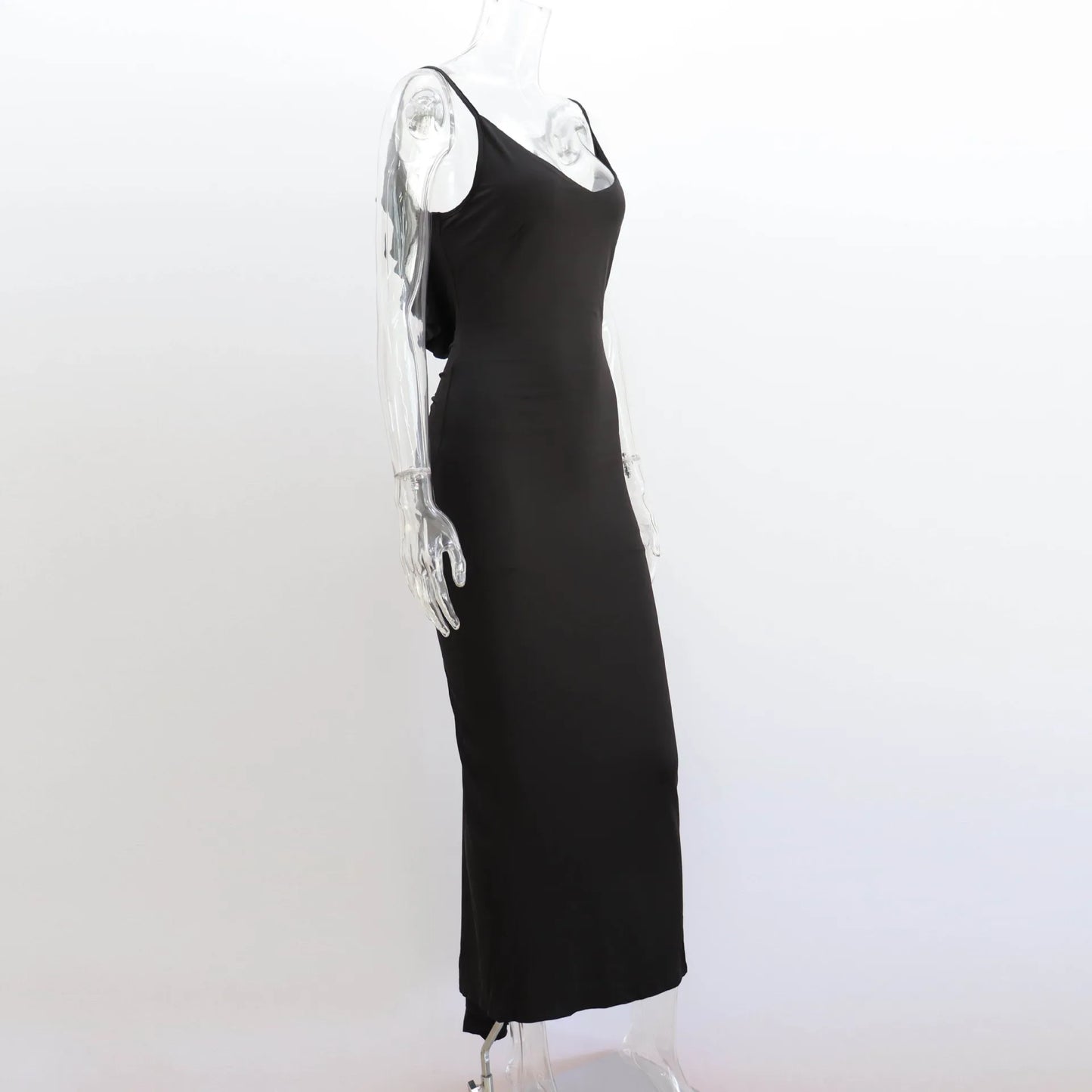 Ruffles Backless Sheath Bodycon Maxi Dresses Party Sleeveless Camisole Robe Femme V Neck Summer Dress Woman Sexy Vestidos Mujer