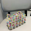 Handle Rhinestones Evening bag silver Crystal handmade Bags for Women Purses and Handbags Luxury Designer banquet bag