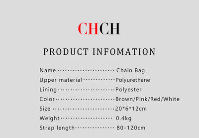 CH Light Luxury Design New 2024 Chain Bag Letter Element Women's Crossbody Bag Ladies Chain Bag Exquisite Craftsmanship
