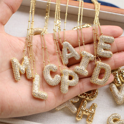Vintage Stainless Steel Golden letter pendant A-Z Alphabet Initial Necklace for Women  Box Chain Collar Jewelry Gift