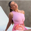 Chic Print Tassel Mini Dress Women Hollow Biased Collar Sheath High Stretch Pleated Beach Dresses 2025 Summer Bodycon Vestidos