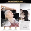 Portable Shampoo Basin with 2 Water Buckets 30cm Deep Salon Hair Washing Sink Adjustable Height Angle Mobile Shampoo Bowl Unit