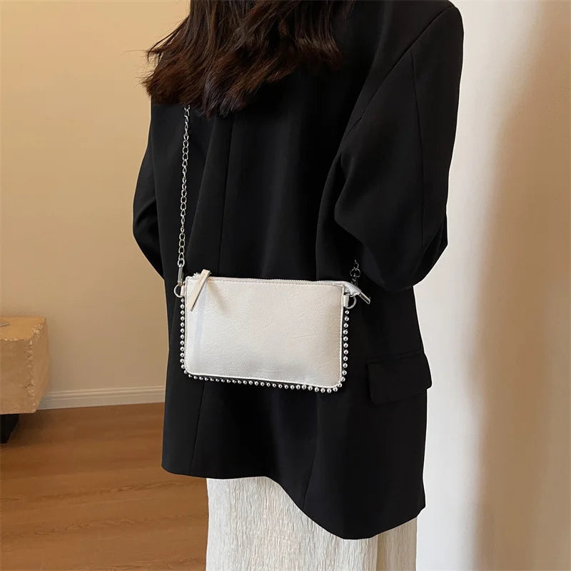 Solid color Design Crossbody Bags For Women Fashion Chain Mobile Phone Purses Fashion Shoulder Messenger Bag Sac A Main Female