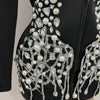 Sparkly Crystal Chains Pearls Long Sleeve Mini Dress 2025 Women Birthday Evening Party Nightclub Outfit Singer Wedding Costume