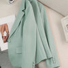 Women Blazer Ladies Red Green Beige Black Solid Female Business Work Wear Slim Formal Jacket Coat For Autumn Winter