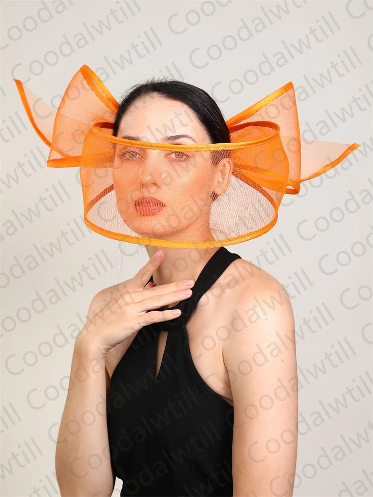 White Net Wedding Fascinator Elegant Hat Women Kentucky Derby Race Headpiece Fashion Party Mesh Chapeau Cap For Ladies Event