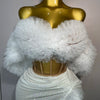 2025 Women White Sequins Top Short Skirt Two Pieces Set Sexy Celebrate Evening Prom Birthday Dress Nightclub Stage Outfit
