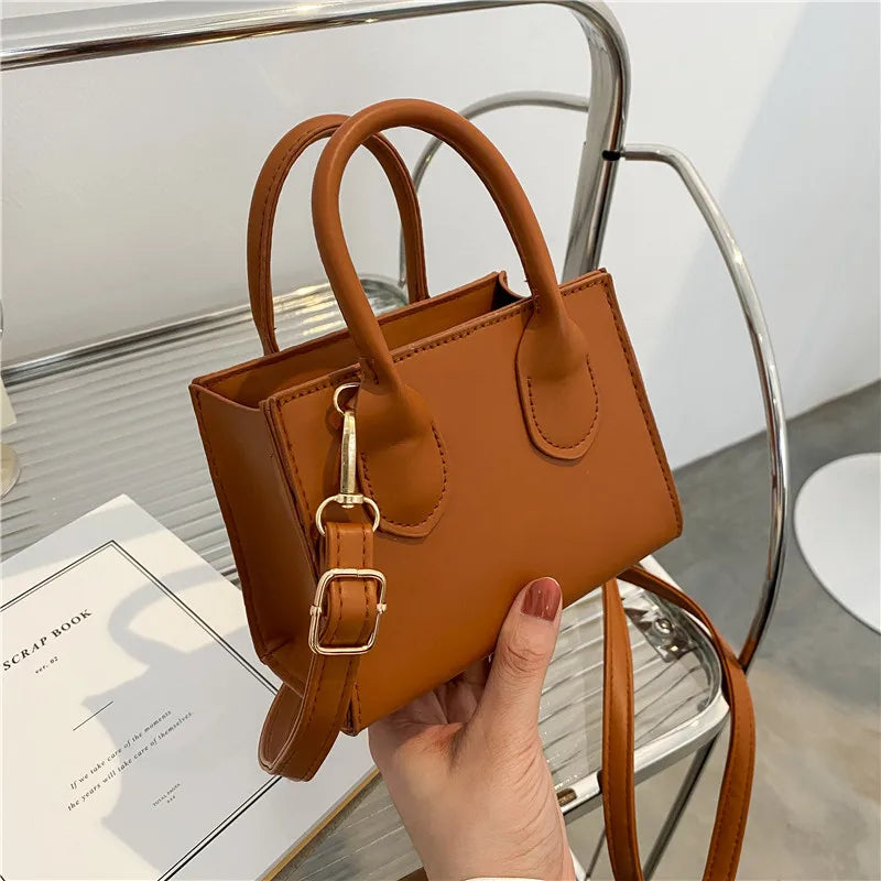 Yogodlns Vintage Mini Crossbody Bag Women PU Leather Small Messenger Bag Elegant Shoulder Bag Designer Handbag Casual Lady Purse