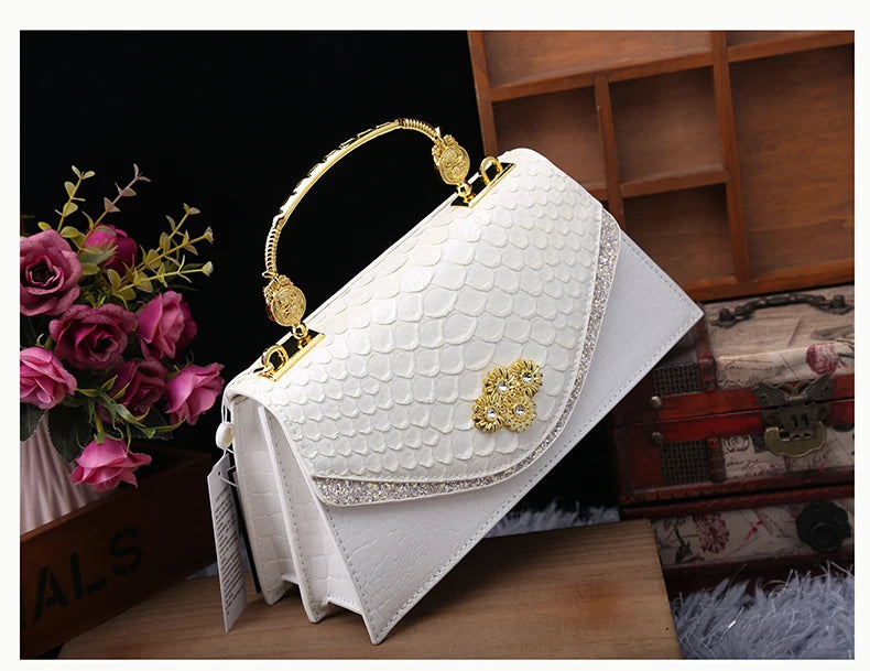 Leather Women's Bag 2025 New Fashion Snake-print Cowhide Small Handbags Shoulder Crossbody Bags Lady Party Messenger Shell Bags