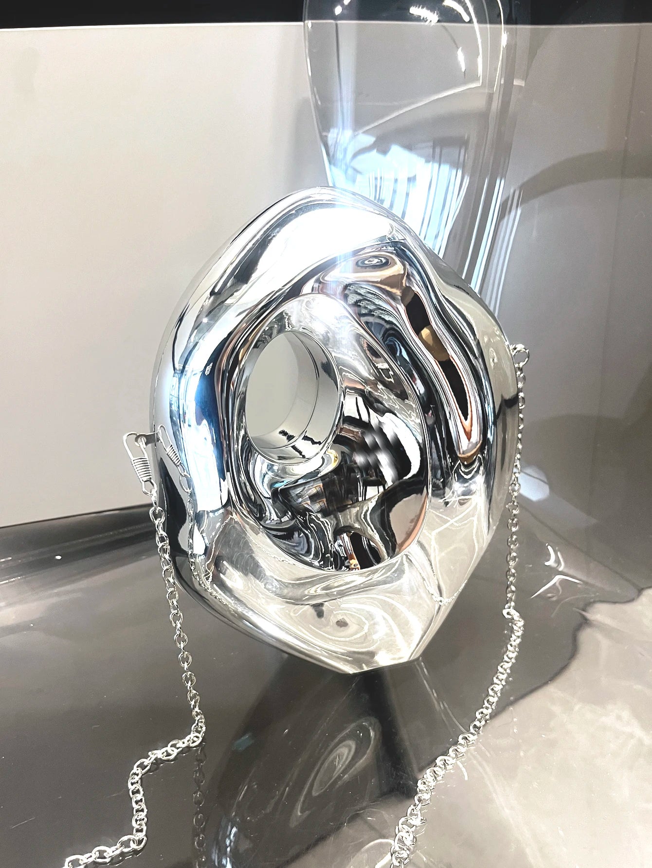 Golden Evening bag Purses and handbag luxury Designer shoulder bags funny shape Party Wedding Acrylic Shiny Clutch purse
