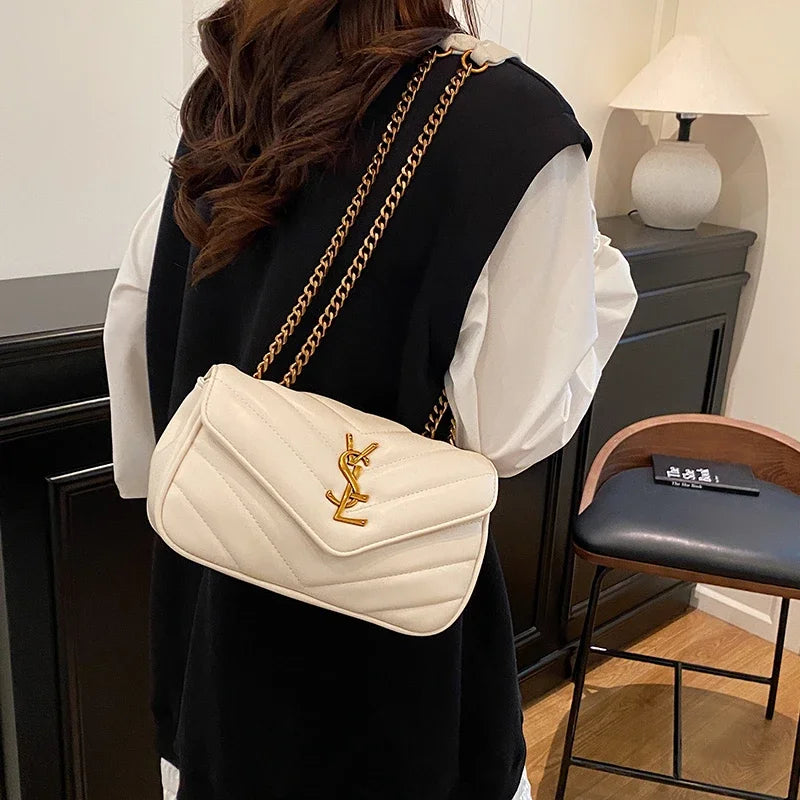 Luxury Ladies Handbag Genuine Leather Shoulder Bag Women's Crossbody Tote Elegant Designer