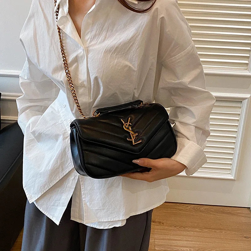 Luxury Ladies Handbag Genuine Leather Shoulder Bag Women's Crossbody Tote Elegant Designer