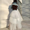 Women Tiered Short Skirts Fluffy Tulle Multi-layer High-Low Petticoat A Line Elastic Waist Underskirt Carnival Party Tutu Skirts