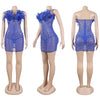 Znaiml Sexy Feathers Rhinestones Backless Diamond Sheer Mesh Bodycon Dresses for Woman Rave Club Birthday Party Night Vestidos